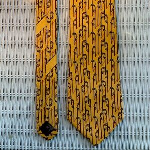 Salvatore Ferragamo 100% Silk Neck Tie Golf Clubs Balls